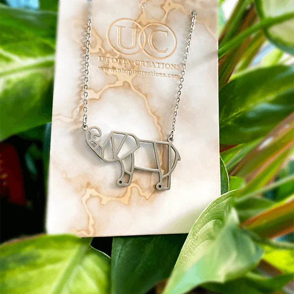 luxury pendant necklaces for women -Geometric Elephant Necklace (FINAL SALE)