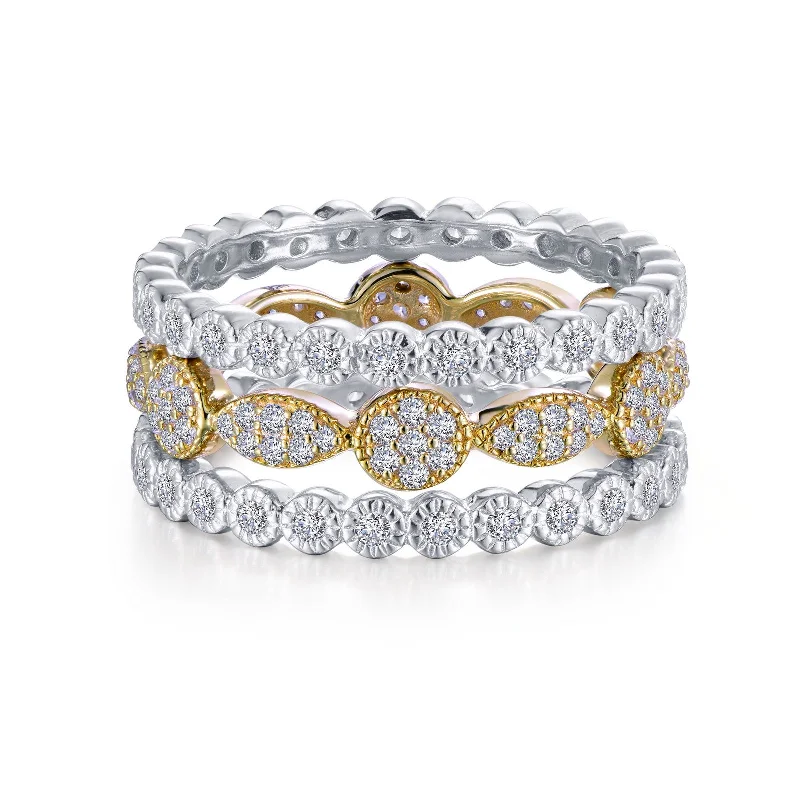 vintage-style engagement rings -Lafonn Stackables Diamond Ring R0347CLT