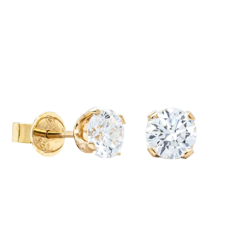 crystal drop earrings -18ct Yellow Gold 1.21ct Diamond Blossom Stud Earrings