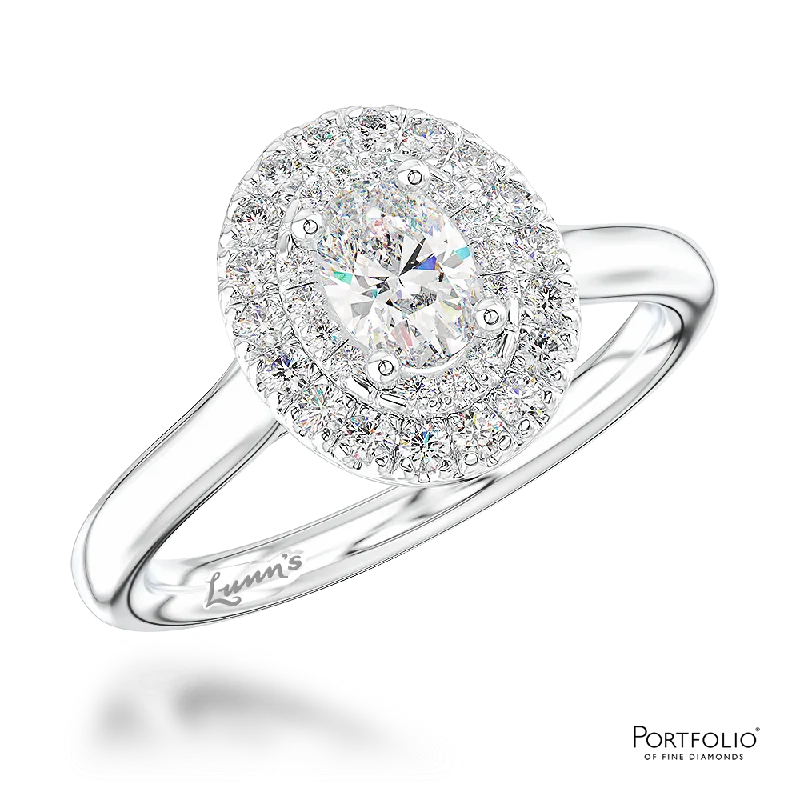 luxury rings for women -Cluster 0.31ct E VS1 Diamond Platinum Ring