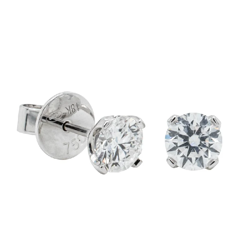 fashion-forward earrings for women -18ct White Gold 1.41ct Diamond Blossom Stud Earrings