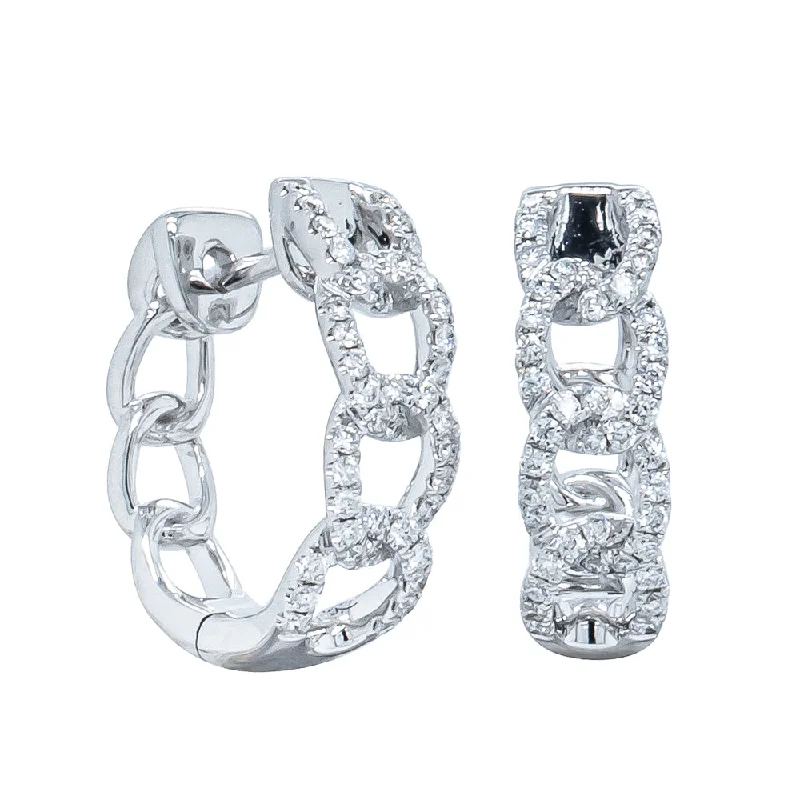 women’s bold earrings -18ct White Gold .37ct Diamond Hoop Earrings