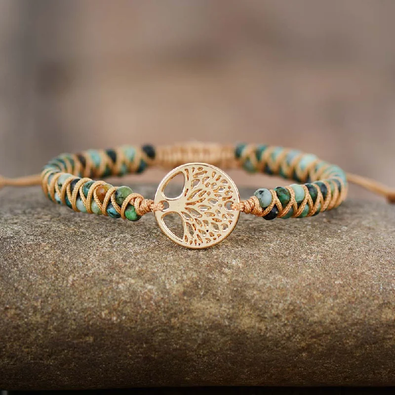 statement cuff bracelets for women -Positivity Tree of Life Charm Bracelet